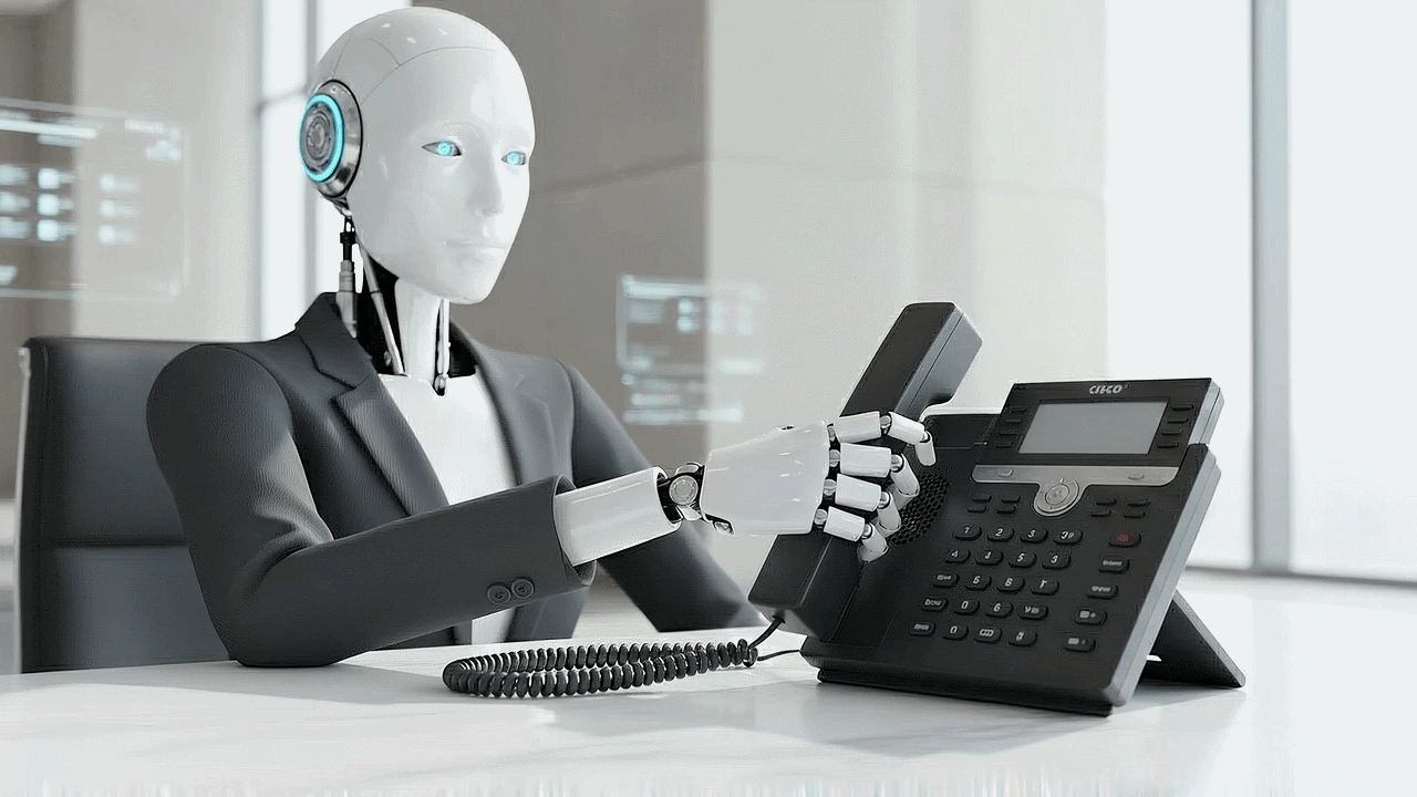 AI receptionist in action